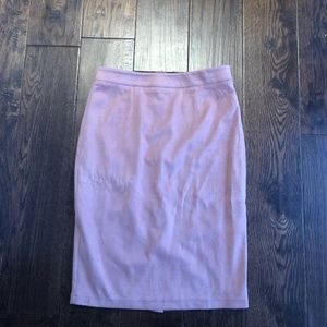 Lulus rose coloured faux suede pencil skirt